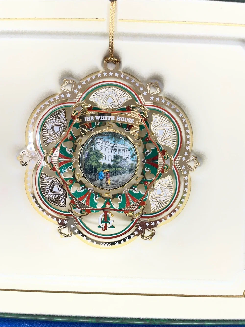 The White House Gold & Green Holiday Ornament